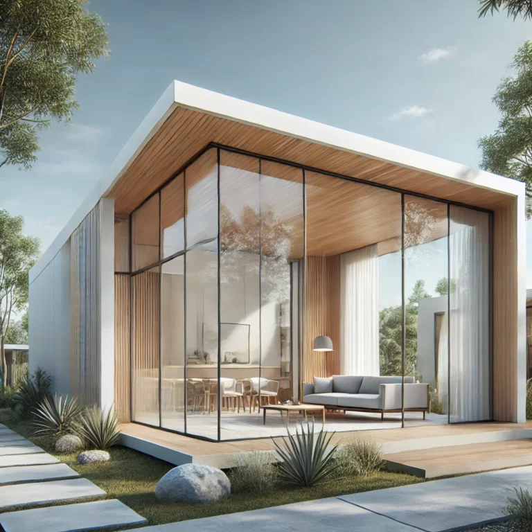 Mẫu Nhà Cấp 4 Hiện Đại Với Cửa Kính – Xu Hướng Không Gian Sống Mở 2025